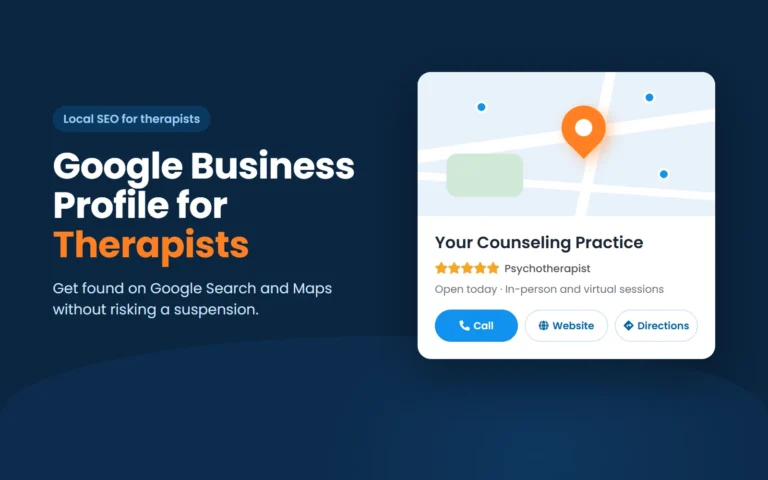 Google Business Profile for therapists: a counseling practice listing on Google Maps