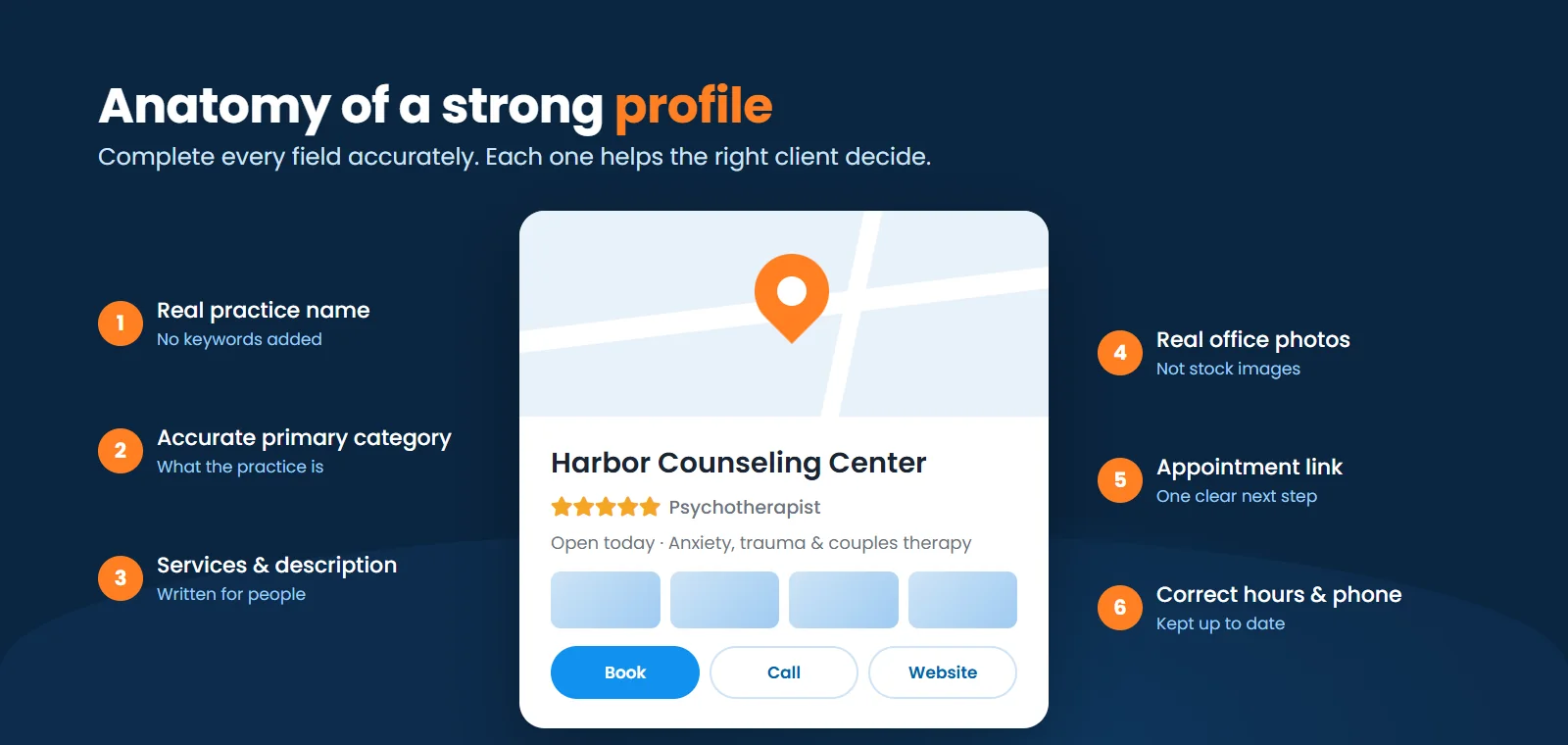 Anatomy of a strong therapist Google Business Profile