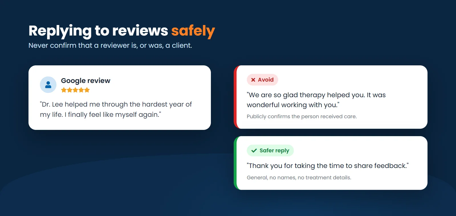 How therapists should and should not reply to Google reviews