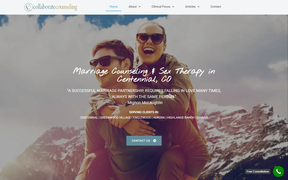 Collaborate Counseling website homepage