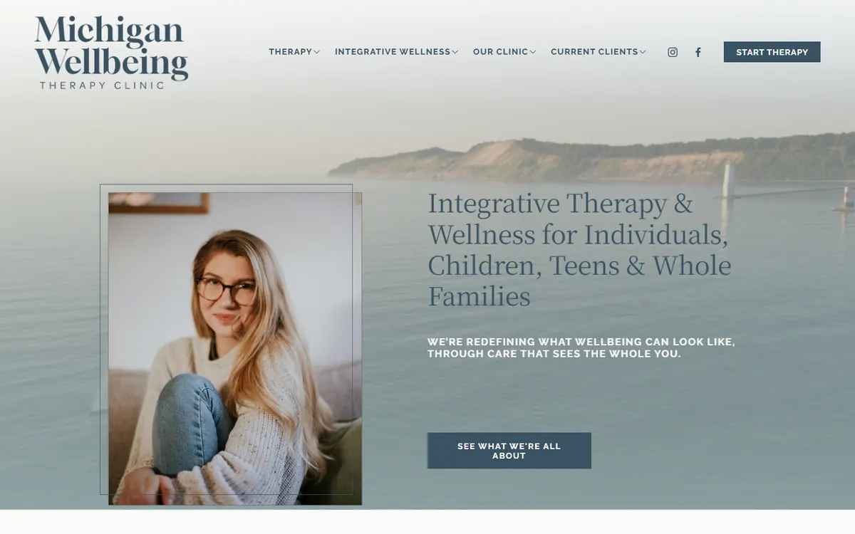 Michigan Wellbeing Therapy Clinic website homepage